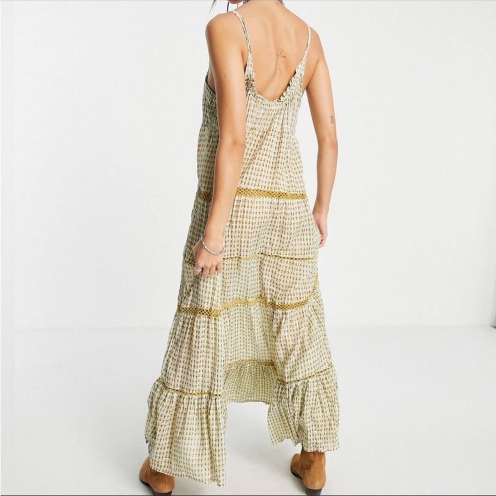 Free People Midnight Dance Print Maxi Dress In Gray Combo. NWT! Sz M - Picture 2 of 14